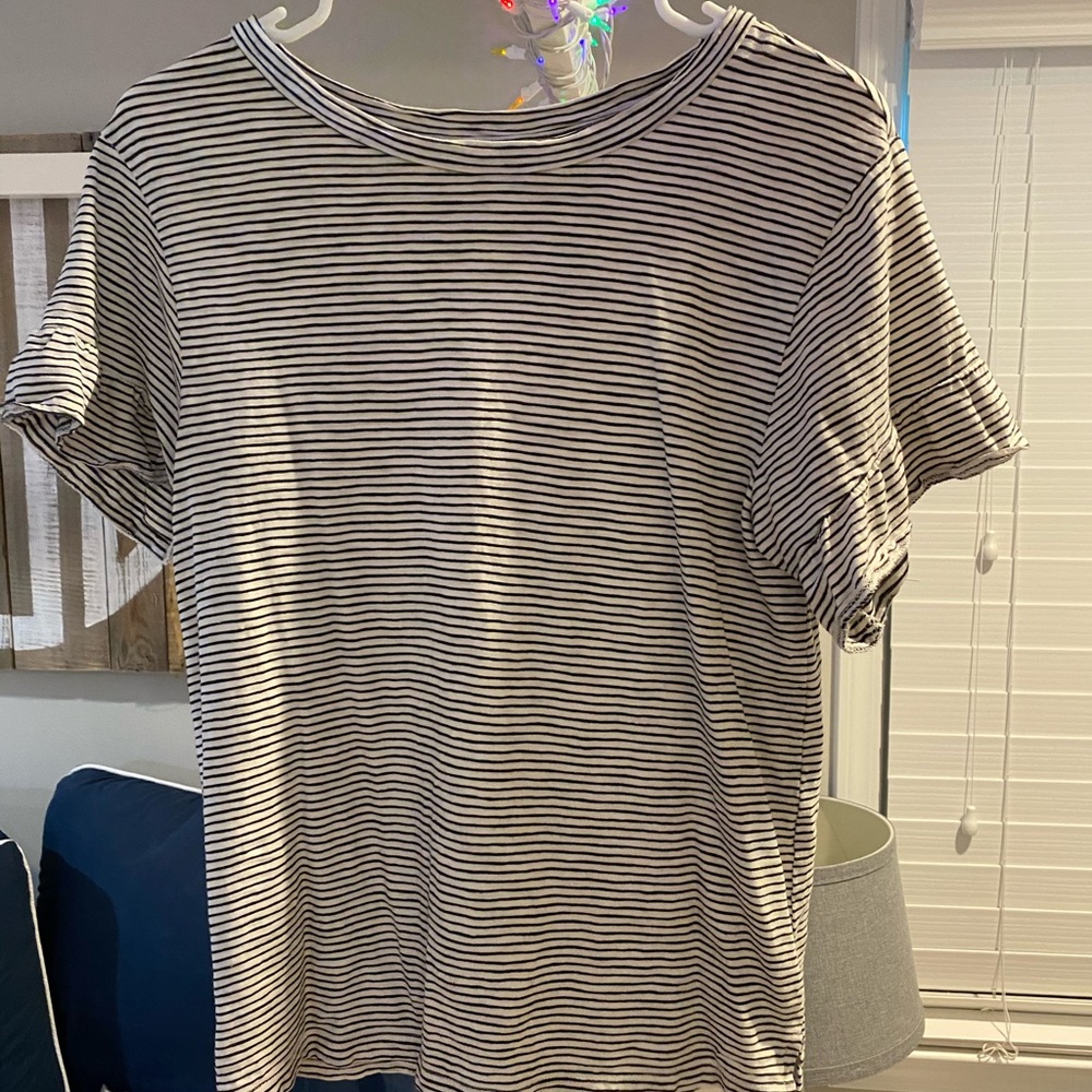 black white striped shirt